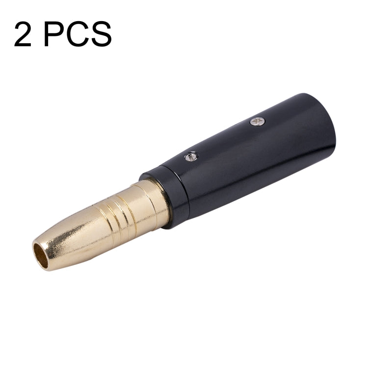 2 PCS LZ1164G Gilded 6.35mm Female to XRL Male Audio Adapter Microphone Stereo Speaker Connector - Consumer Electronics by buy2fix | Online Shopping UK | buy2fix