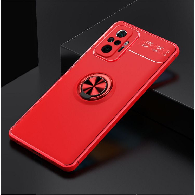 For Xiaomi Redmi Note 10 Pro Metal Ring Holder 360 Degree Rotating TPU Case(Red+Red) - Xiaomi Cases by buy2fix | Online Shopping UK | buy2fix