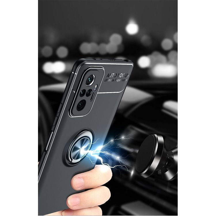 For Xiaomi Redmi Note 10 Pro Metal Ring Holder 360 Degree Rotating TPU Case(Red+Red) - Xiaomi Cases by buy2fix | Online Shopping UK | buy2fix