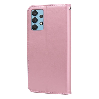 For Samsung Galaxy A32 4G Rose Embossed Horizontal Flip PU Leather Case with Holder & Card Slots & Wallet(Rose Gold) - Samsung Accessories by buy2fix | Online Shopping UK | buy2fix