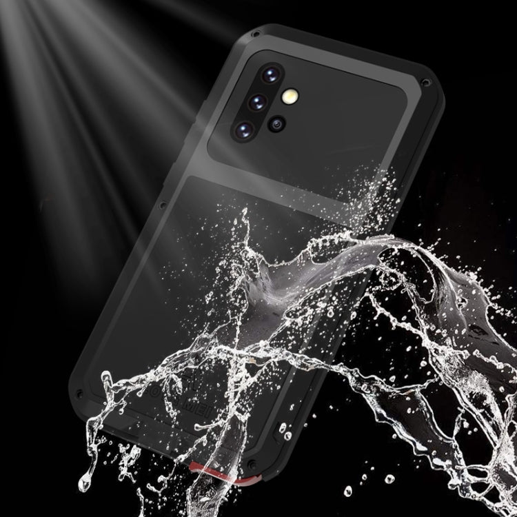 For Samsung Galaxy A52 5G / 4G LOVE MEI Metal Shockproof Waterproof Dustproof Protective Case with Glass(Black) - Galaxy Phone Cases by LOVE MEI | Online Shopping UK | buy2fix