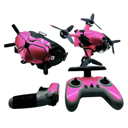 FPV-TZ-SF 4 in 1 Waterproof Anti-Scratch Decal Skin Wrap Stickers Personalized Film Kits for DJI FPV Drone & Goggles V2 & Remote Control & Rocker(Fluorescent Pink) - DJI & GoPro Accessories by buy2fix | Online Shopping UK | buy2fix