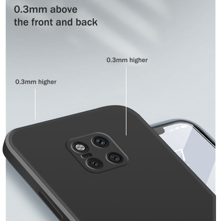 For Huawei Mate 20 Pro Solid Color Imitation Liquid Silicone Straight Edge Dropproof Full Coverage Protective Case(Black) - Mobile Accessories by buy2fix | Online Shopping UK | buy2fix