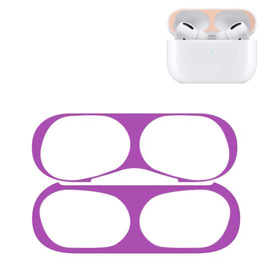 For Apple AirPods Pro Wireless Earphone Protective Case Metal Protective Sticker(Purple) - Protective Sticker by buy2fix | Online Shopping UK | buy2fix