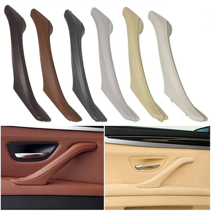 Car Leather Left Side Inner Door Handle Assembly 51417225854 for BMW 5 Series F10 / F18 2011-2017(Beige) - In Car by buy2fix | Online Shopping UK | buy2fix