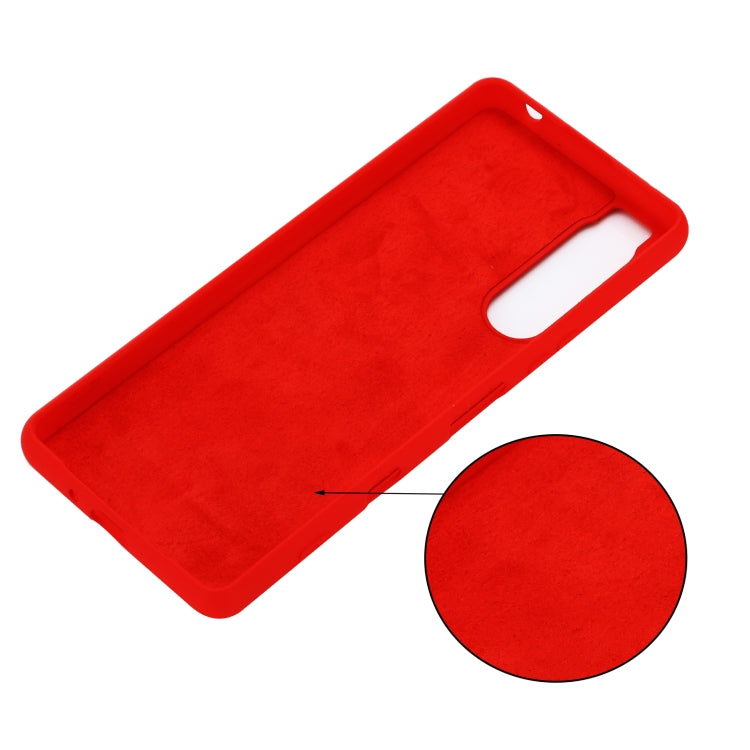 For Sony Xperia 5 III Solid Color Liquid Silicone Dropproof Full Coverage Protective Case(Red) - Sony Cases by buy2fix | Online Shopping UK | buy2fix