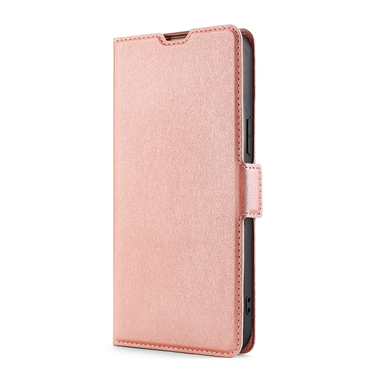 For iPhone XR Ultra-thin Voltage Side Buckle PU + TPU Horizontal Flip Leather Case with Holder & Card Slot(Rose Gold) - More iPhone Cases by buy2fix | Online Shopping UK | buy2fix