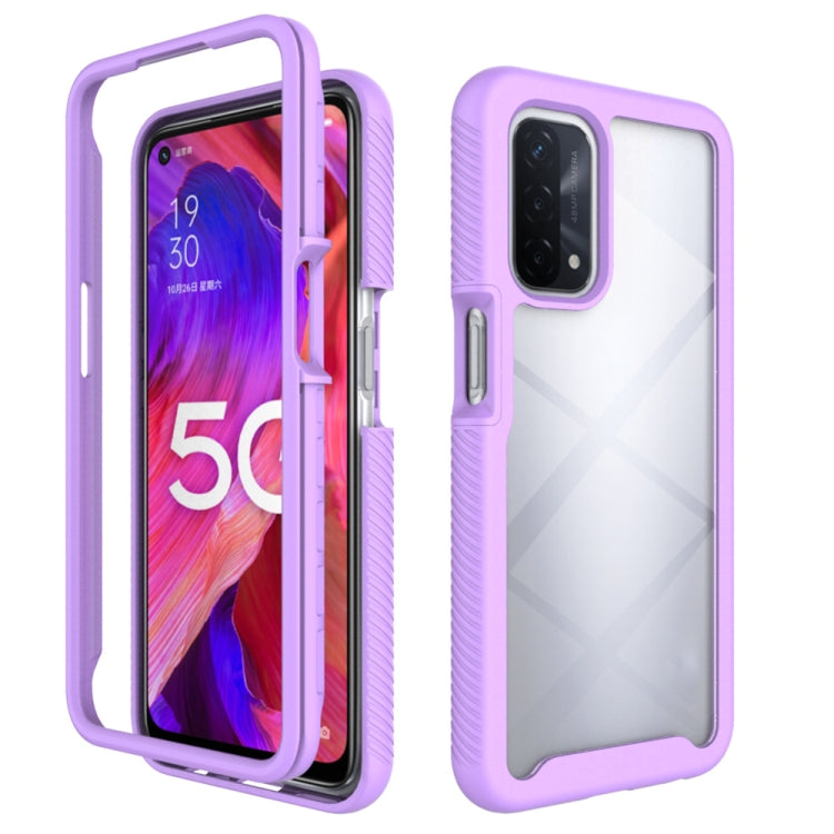 For OPPO A54 5G / A74 5G Starry Sky Solid Color Series Shockproof PC + TPU Case(Purple) - OPPO & vivo Accessories by buy2fix | Online Shopping UK | buy2fix