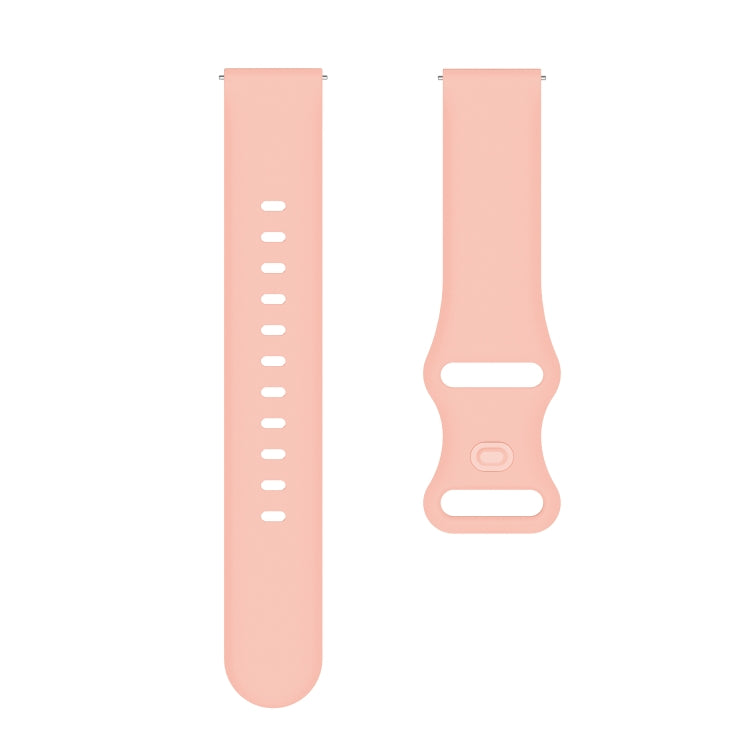 22mm For Apex 46mm /  Apex Pro / Ticwatch Pro 3 Universal Inner Back Buckle Perforation Silicone Watch Band(Pink) - Watch Bands by buy2fix | Online Shopping UK | buy2fix