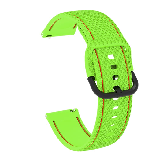 20mm For Samsung Galaxy Watch Active 2 Two-color Stitching Silicone Watch Band(Green) - Watch Bands by buy2fix | Online Shopping UK | buy2fix