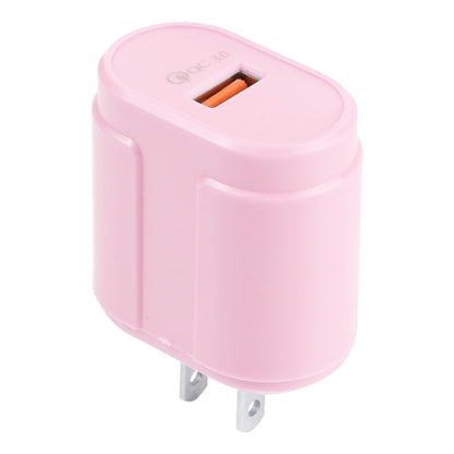 13-3 QC3.0 Single USB Interface Macarons Travel Charger, US Plug(Pink) - Mobile Accessories by buy2fix | Online Shopping UK | buy2fix