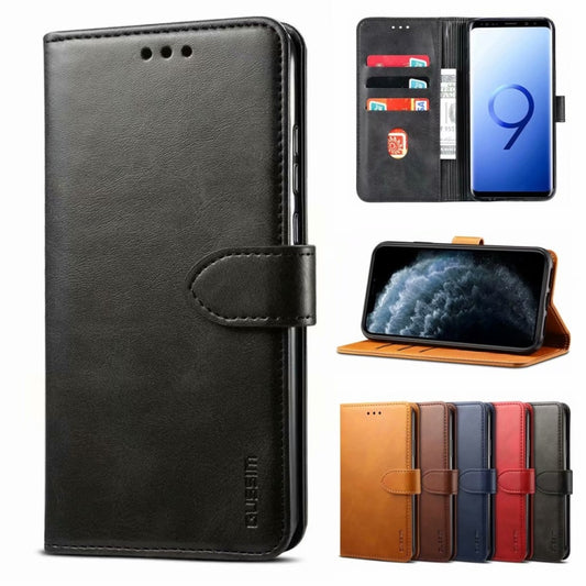 For Samsung Galaxy S21 5G GUSSIM Business Style Horizontal Flip Leather Case with Holder & Card Slots & Wallet(Black) - Galaxy S21 5G Cases by GUSSIM | Online Shopping UK | buy2fix