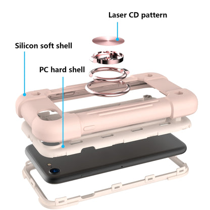 Shockproof Silicone + PC Protective Case with Dual-Ring Holder For iPhone 6/6s/7/8/SE 2022 / SE 2020(Rose Gold) - iPhone SE 2022 / 2020 / 8 / 7 Cases by buy2fix | Online Shopping UK | buy2fix