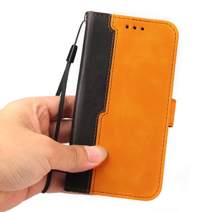 For iPhone 13 mini Business Stitching-Color Horizontal Flip PU Leather Case with Holder & Card Slots & Photo Frame (Orange) - iPhone 13 mini Cases by buy2fix | Online Shopping UK | buy2fix