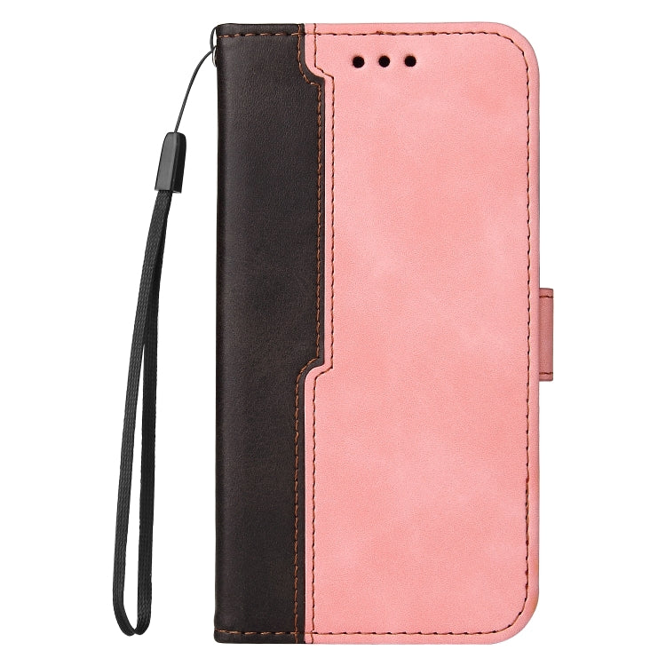 For iPhone 13 Pro Business Stitching-Color Horizontal Flip PU Leather Case with Holder & Card Slots & Photo Frame  (Pink) - iPhone 13 Pro Cases by buy2fix | Online Shopping UK | buy2fix