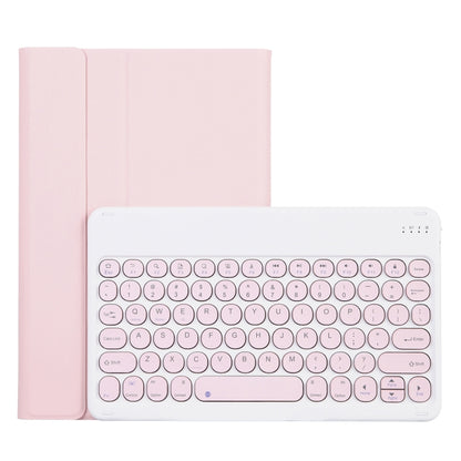 For Lenovo Pad Plus 11 inch TB-J607F / Tab P11 11 inch TB-J606F / Pad 11 inch YAM12 Lambskin Texture Detachable Round Keycap Bluetooth Keyboard Leather Tablet Case with Holder(Pink) - Lenovo Keyboard by buy2fix | Online Shopping UK | buy2fix