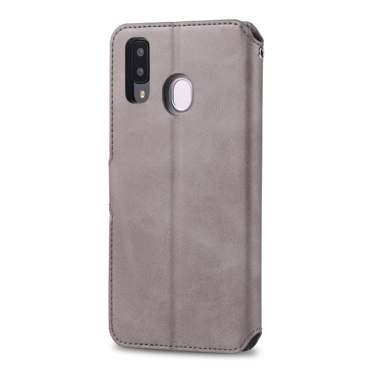 For  Galaxy A20e  AZNS Calf Texture Magnetic Horizontal Flip PU Leather Case with Holder & Card Slots & Photo Frame(Gray) - Galaxy Phone Cases by AZNS | Online Shopping UK | buy2fix
