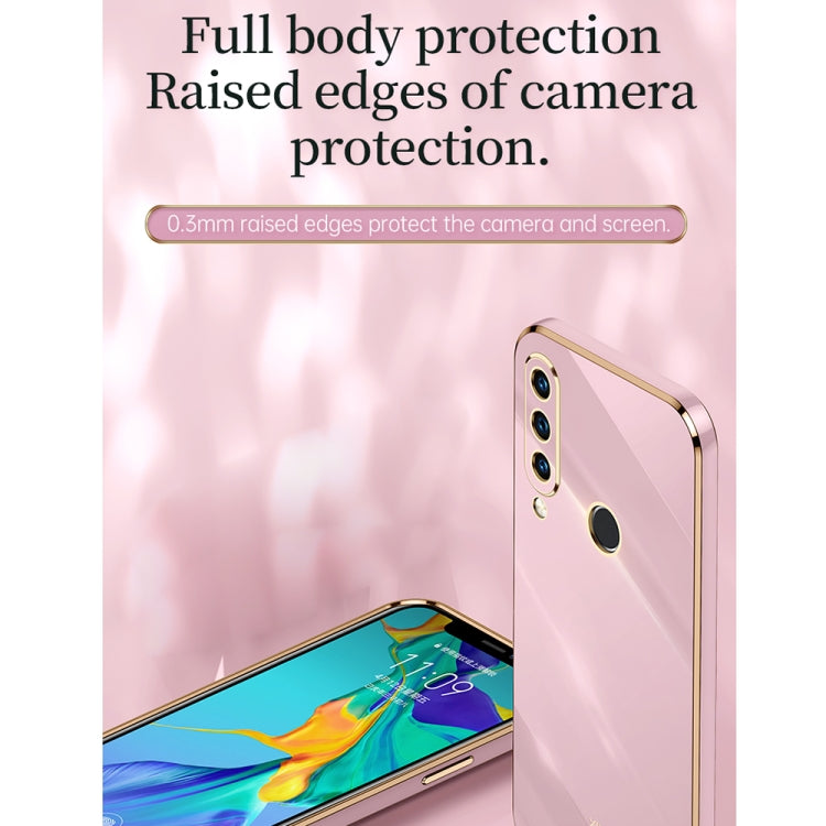 For Huawei P30 Lite XINLI Straight Edge 6D Electroplate TPU Phone Case with Ring Holder(White) - Huawei Cases by XINLI | Online Shopping UK | buy2fix