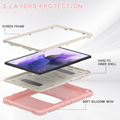 For Samsung Galaxy Tab S7+/ Tab S7 FE / Tab S8+ 3-Layer Protection Screen Frame + PC + Silicone Combination Case with Holder(Cherry Blossoms Pink) - Other Galaxy Tab PC by buy2fix | Online Shopping UK | buy2fix