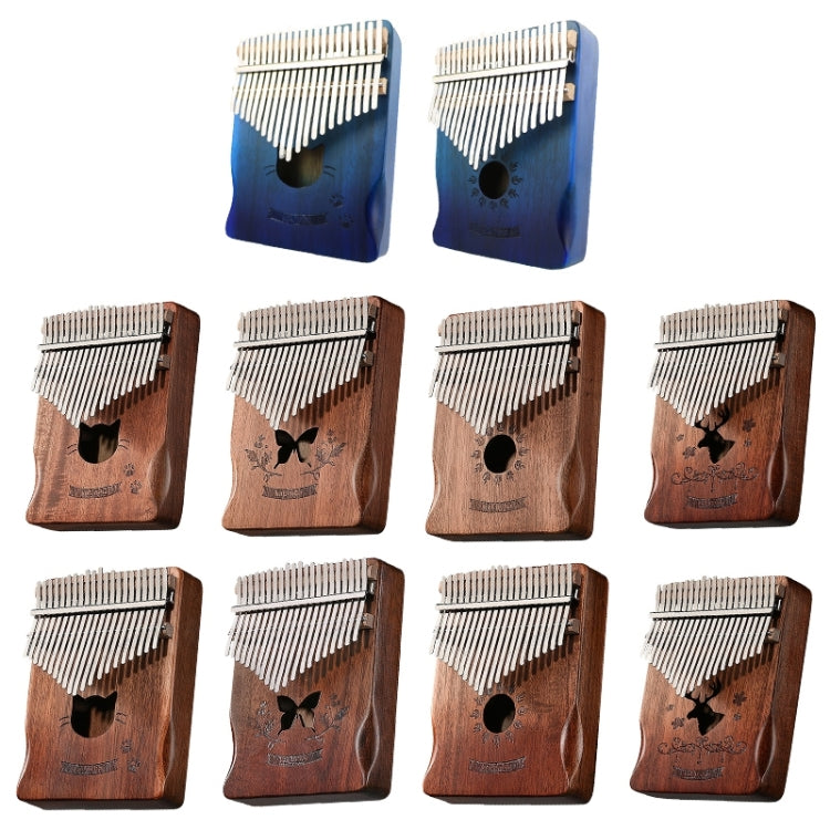 21 Tone Acacia Wood Thumb Piano Kalimba Musical Instruments(Aurora Blue-Cat) - Keyboard Instruments by buy2fix | Online Shopping UK | buy2fix