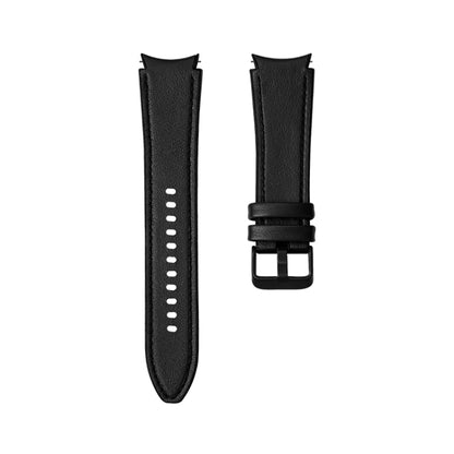 For Samsung Galaxy Watch4 Silicone + Leather Black Buckle Watch Band(Black) - Smart Wear by buy2fix | Online Shopping UK | buy2fix