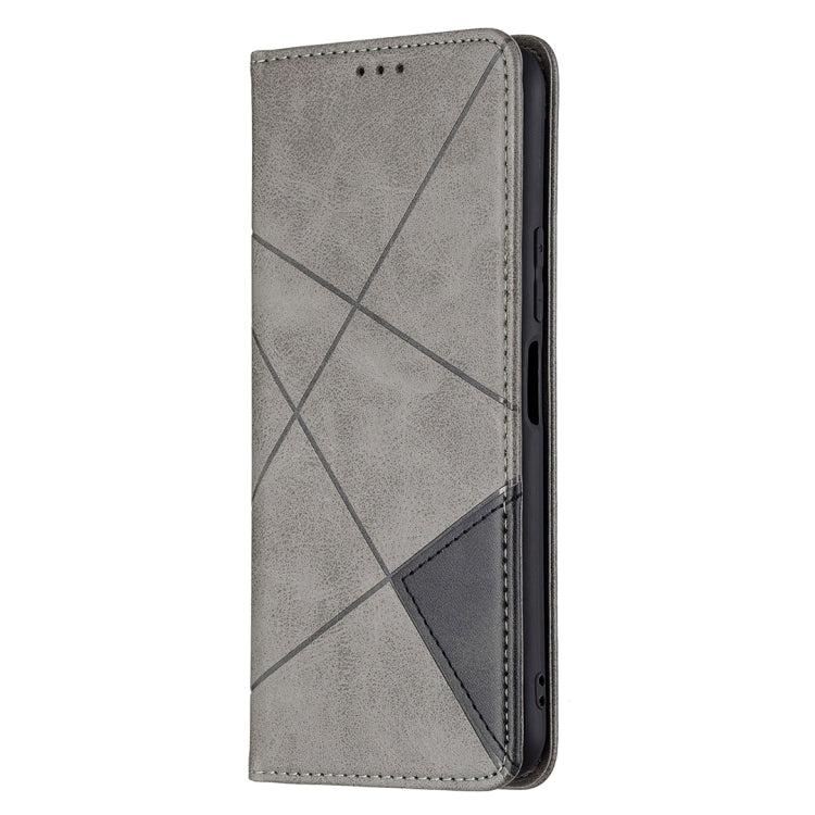 For vivo Y20 Rhombus Texture Horizontal Flip Magnetic Leather Case with Holder & Card Slots(Grey) - OPPO & vivo Accessories by buy2fix | Online Shopping UK | buy2fix