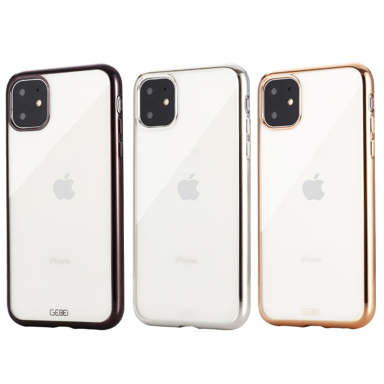 For iPhone 11 Pro GEBEI Plating TPU Shockproof Protective Case(Black) - iPhone 11 Pro Cases by GEBEI | Online Shopping UK | buy2fix