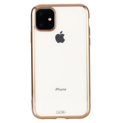 For iPhone 11 GEBEI Plating TPU Shockproof Protective Case(Gold) - iPhone 11 Cases by GEBEI | Online Shopping UK | buy2fix