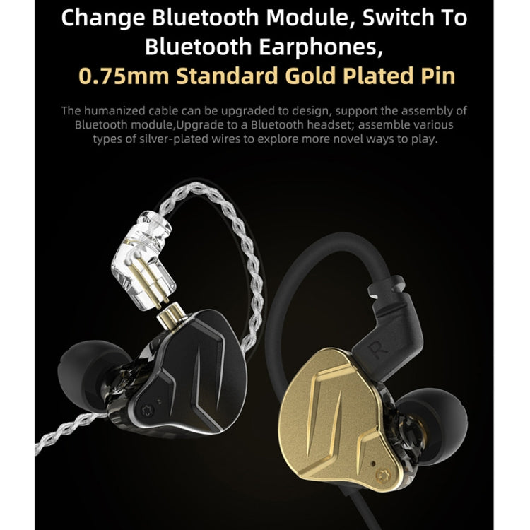 KZ ZSN Pro X Ring Iron Hybrid Drive Metal In-ear Wired Earphone, Mic Version(Gold) - In Ear Wired Earphone by KZ | Online Shopping UK | buy2fix