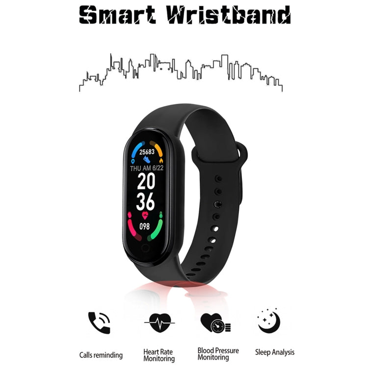 M6 Sports Smart Bracelet, Support Heart Rate Monitoring & Blood Pressure Monitoring & Sleep Monitoring & Sedentary Reminder, Type:Linear Charging(Blue) - Smart Wear by buy2fix | Online Shopping UK | buy2fix