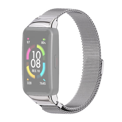 For Huawei Band 6 / Honor Band 6 / 7 MIJOBS Milan Stainless Steel Magnetic Watch Band(Silver) - Watch Bands by MIJOBS | Online Shopping UK | buy2fix