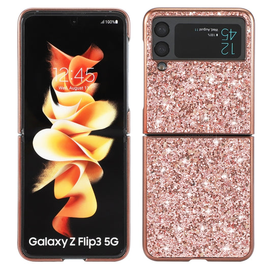 For Samsung Galaxy Z Flip3 5G Glitter Powder Shockproof TPU Protective Case(Rose Gold) - Samsung Accessories by buy2fix | Online Shopping UK | buy2fix