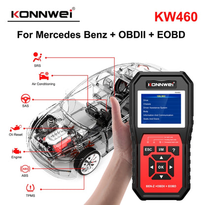 KONNWEI KW460 Car 2.8 inch 12V Lead-acid Battery Tester Fault Diagnosis Instrument - In Car by KONNWEI | Online Shopping UK | buy2fix