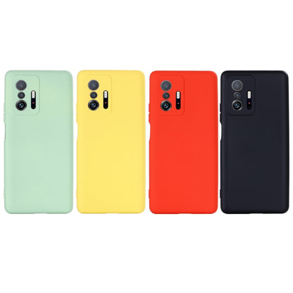 For Xiaomi 11T 5G Solid Color Liquid Silicone Dropproof Full Coverage Protective Case(Red) - Xiaomi Accessories by buy2fix | Online Shopping UK | buy2fix