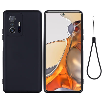 For Xiaomi 11T 5G Solid Color Liquid Silicone Dropproof Full Coverage Protective Case(Black) - Xiaomi Accessories by buy2fix | Online Shopping UK | buy2fix