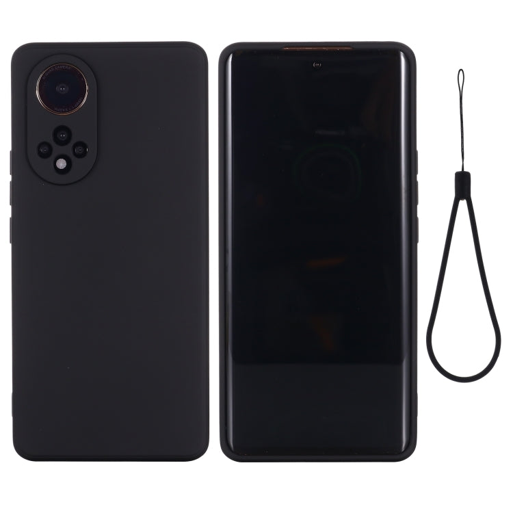 For Huawei Nova 9 Solid Color Liquid Silicone Dropproof Full Coverage Protective Case(Black) - Mobile Accessories by buy2fix | Online Shopping UK | buy2fix