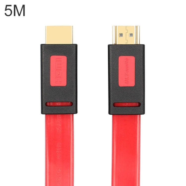 ULT-unite 4K Ultra HD Gold-plated HDMI to HDMI Flat Cable, Cable Length:5m(Transparent Red) - Cable by ult-unite | Online Shopping UK | buy2fix