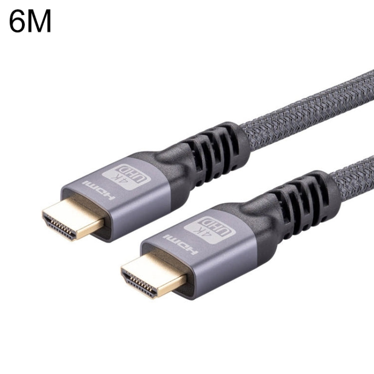 HDMI 2.0 Male to HDMI 2.0 Male 4K Ultra-HD Braided Adapter Cable, Cable Length:6m(Grey) - Cable by buy2fix | Online Shopping UK | buy2fix