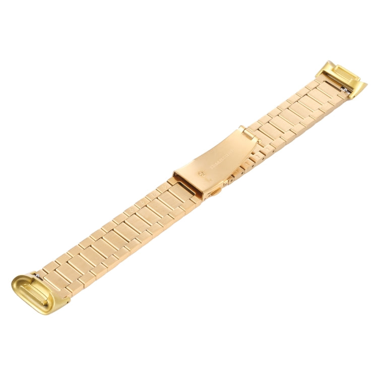 For Fitbit Charge 5 One-bead Steel Strap Watch Band(Gold) - Watch Bands by buy2fix | Online Shopping UK | buy2fix