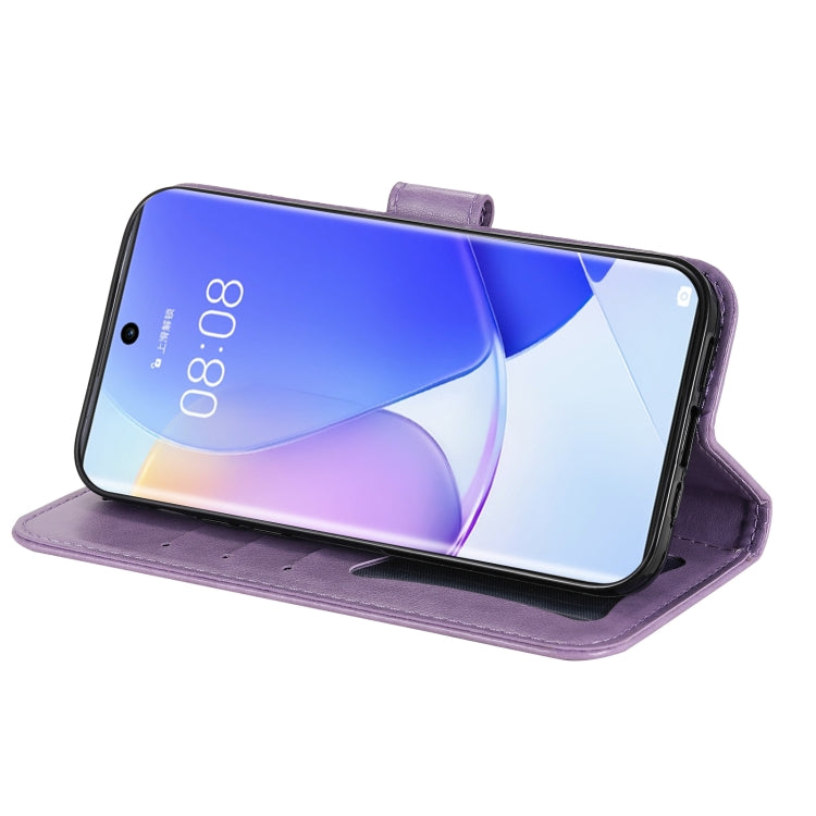 For Huawei nova 9 / Honor 50 7-petal Flowers Embossed Flip Leather Phone Case with Holder & Card Slots(Light Purple) - Mobile Accessories by buy2fix | Online Shopping UK | buy2fix