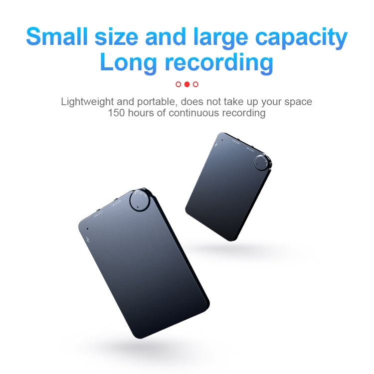 K2 Portable Ultra-thin Card Voice Recorder, Capacity:8GB(Black) - Consumer Electronics by buy2fix | Online Shopping UK | buy2fix