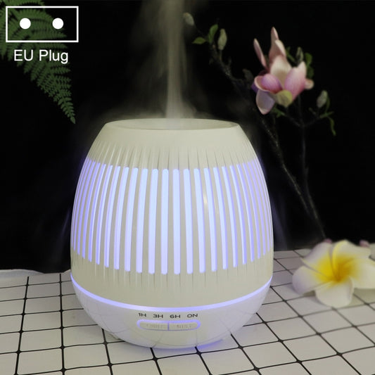 400ml Hollow-out LED Humidifier Wood Grain Air Purifier Aromatherapy Machine Automatic Alcohol Sprayer with Colorful LED Light, Plug Specification:EU Plug(White) - Home & Garden by buy2fix | Online Shopping UK | buy2fix