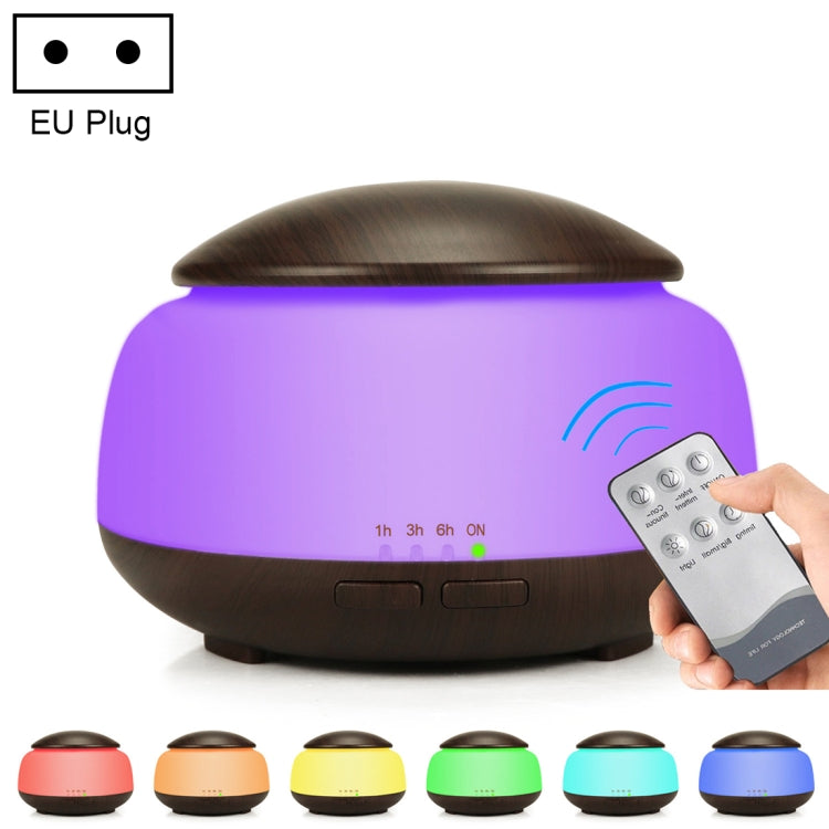 Wood Grain Humidifier Air Purifier Ultrasonic Atomization Household Aromatherapy Machine with Colorful LED Light Automatic Alcohol Sprayer, Plug Specification:EU Plug(Dark Brown) - Home & Garden by buy2fix | Online Shopping UK | buy2fix