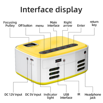 T20 320x240 400 Lumens Portable Home Theater LED HD Digital Projector, Same Screen Version, US Plug(White Yellow) - Consumer Electronics by buy2fix | Online Shopping UK | buy2fix