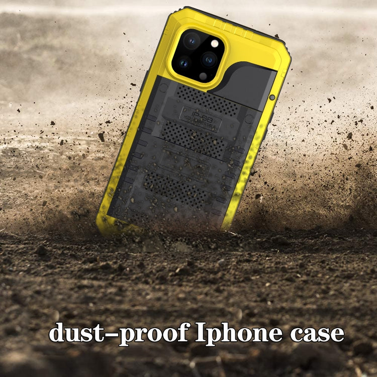 For iPhone 13 Pro Max Shockproof Waterproof Dustproof Metal + Silicone Phone Case with Screen Protector (Yellow) - iPhone 13 Pro Max Cases by buy2fix | Online Shopping UK | buy2fix