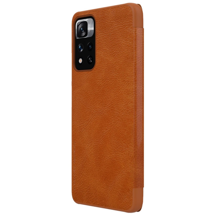 For Xiaomi Redmi Note 11 Pro China / 11 Pro+ Global / Mi 11i / 11i  5G NILLKIN QIN Series Crazy Horse Texture Leather Case(Brown) - Xiaomi Cases by NILLKIN | Online Shopping UK | buy2fix