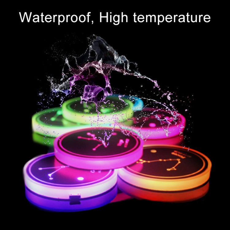 2 PCS Car Constellation Series AcrylicColorful USB Charger Water Cup Groove LED Atmosphere Light(Sagittarius) - In Car by buy2fix | Online Shopping UK | buy2fix