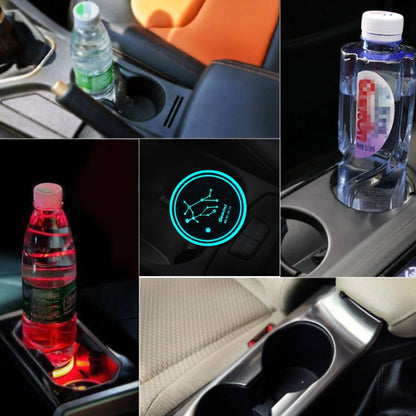 2 PCS Car Constellation Series AcrylicColorful USB Charger Water Cup Groove LED Atmosphere Light(Gemini) - In Car by buy2fix | Online Shopping UK | buy2fix