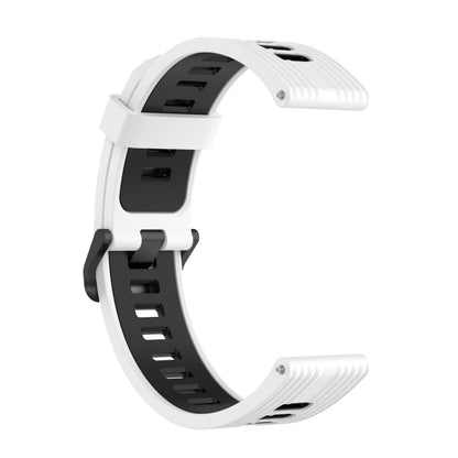 For Huawei Watch GT 3 46mm 22mm Two-color Stripe Silicone Watch Band(White Black) - Watch Bands by buy2fix | Online Shopping UK | buy2fix