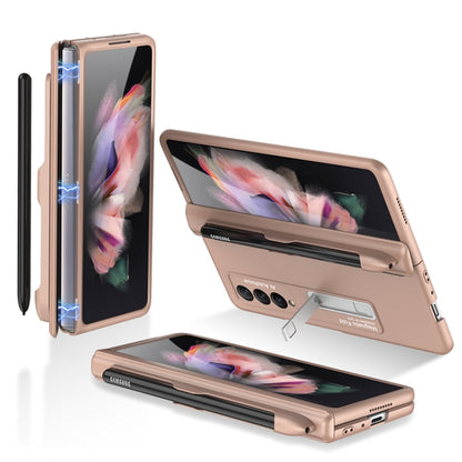 For Samsung Galaxy Z Fold3 5G GKK Magnetic Full Coverage Phone Flip Case with Pen Slot(Gold) - Samsung Accessories by GKK | Online Shopping UK | buy2fix